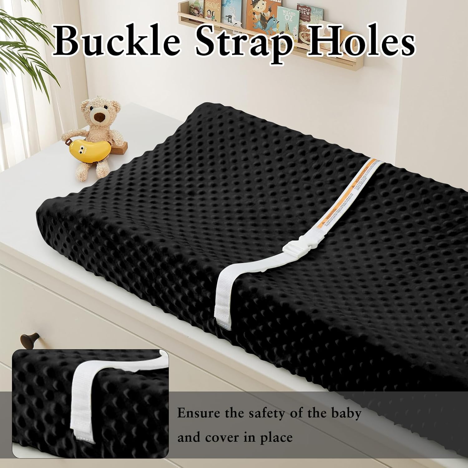 Homiest 2 Pack Changing Pad Cover, White   Black Changing Table Sheets, Ultra Soft Fleece Minky Dot Fabric, Breathable Comfortable Diaper Pad Cover for Girls and Boys, Machine Washable